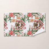 Candy Cane House, Poinsettia, Lebkuchenmann Badhandtuch Set (Handtuch)