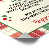 Candy Cane Hunt Weihnachtsspiel Kariertes Zeichen Poster (Ecke)