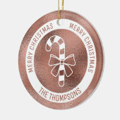 Candy Cane - Imitate Rose Gold Foil (nicht echter  Keramik Ornament (Links)