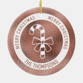 Candy Cane - Imitate Rose Gold Foil (nicht echter  Keramik Ornament (Hinten)