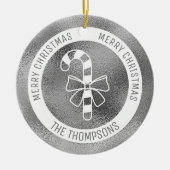 Candy Cane - Imitate Silber Foil Look (nicht echte Keramik Ornament (Vorne)