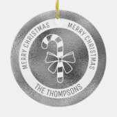 Candy Cane - Imitate Silber Foil Look (nicht echte Keramik Ornament (Hinten)