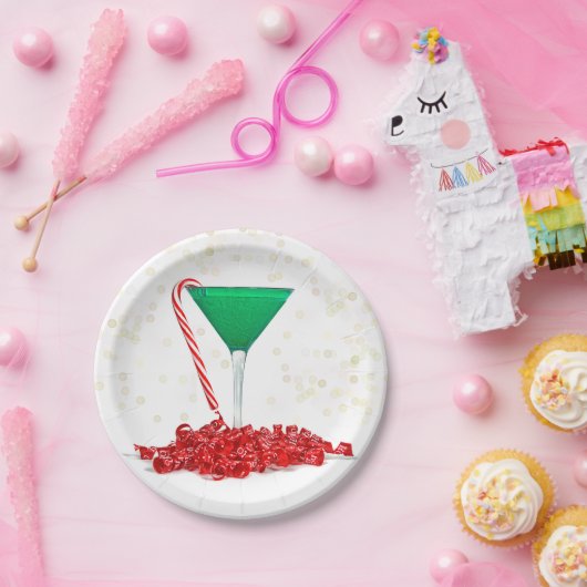 Candy Cane in Martini-Glaspapierplatte Pappteller (Party)
