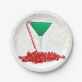 Candy Cane in Martini-Glaspapierplatte Pappteller (Vorderseite)