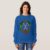Candy Cane in Wreath Women's Sweatshirt (Vorne ganz)