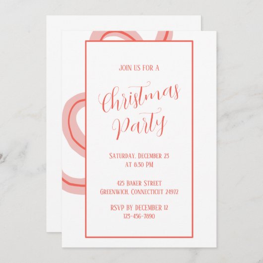 Candy Cane Inspiriert Weihnachtsfeierliche Party E Einladung (Vorne/Hinten)