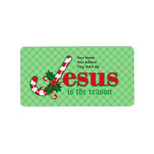 Candy Cane Jesus Adresse Label Adressaufkleber