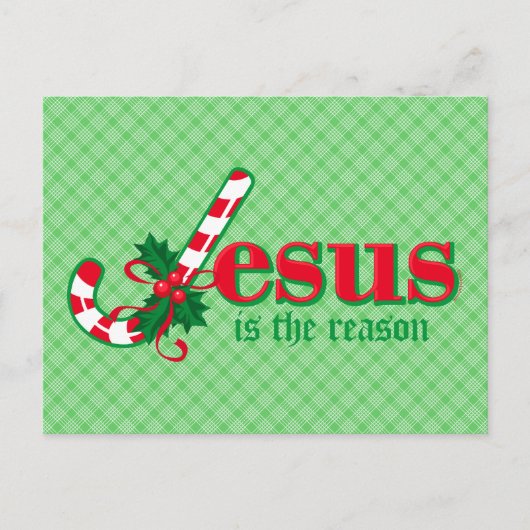 Candy Cane Jesus Postcard Feiertagspostkarte (Vorderseite)