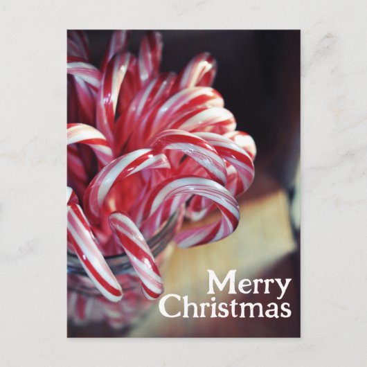 Candy Cane, Jingle Bells, Christmas Candy Holiday Postkarte (Vorderseite)