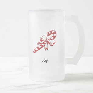 Candy Cane Joy Mattglas Bierglas