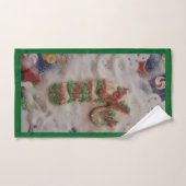 Candy Cane Kitchen Hand Towel on Green Handtuch (Handtuch)