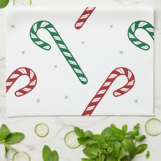 Candy Cane Kitchen Towel Geschirrtuch (Gefaltet)