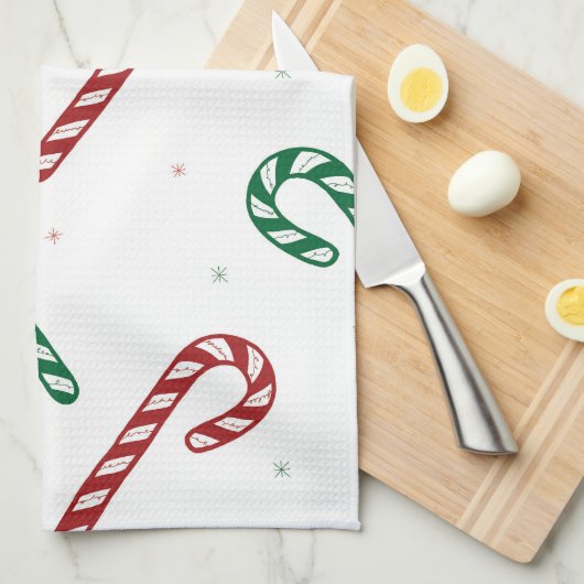 Candy Cane Kitchen Towel Geschirrtuch (Viertel Falte)