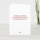 Candy Cane Kitten Card Feiertagskarte (Rückseite)