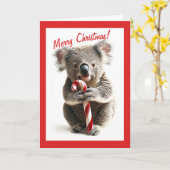 Candy Cane Koala Weihnachtskarte Karte (Gelbe Blume)