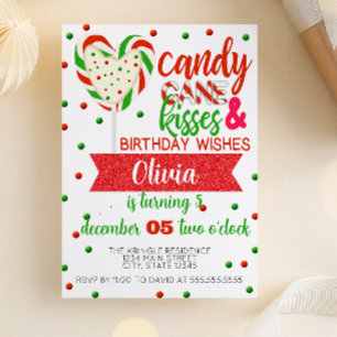Candy Cane Küsse Geburtstagswünsche Party Einladung