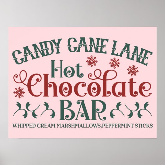 Candy Cane Lane Hot Chocolate Bar Poster (Vorne)