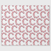 Candy Cane Letter C Christmas Geschenkpapier (Flach)