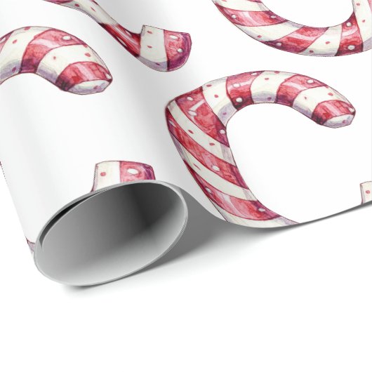 Candy Cane Letter C Christmas Geschenkpapier (Rolleneckpunkt)