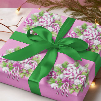Candy Cane Lila und rosa Weihnachten Geschenkpapier