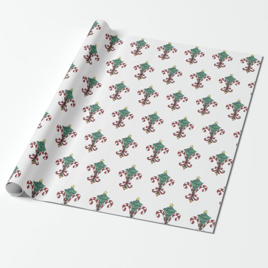 Candy Cane Lilie Wrapping Paper Geschenkpapier (Ungerollt)