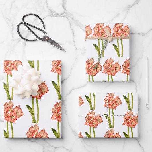Candy Cane Lilies auf einem Wrapping Paper Set Geschenkpapier Set (Vorderseite)