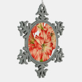 Candy Cane Lily on Pewter Snow Flake Ornament (Links)