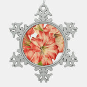 Candy Cane Lily on Pewter Snow Flake Ornament (Vorderseite)