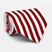 Candy Cane Maroon und White Striped Necktie Krawatte (Gerollt)
