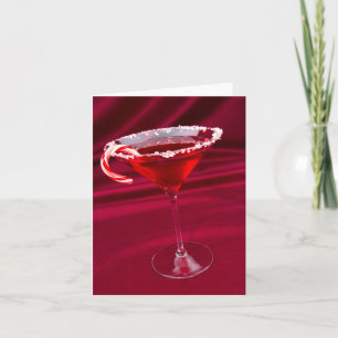 Candy Cane Martini Blank Card Dankeskarte
