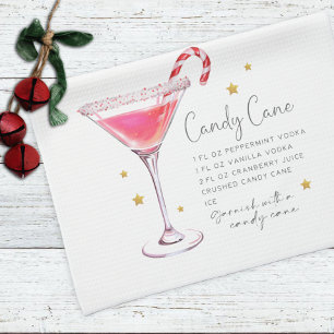 Candy Cane Martini Drink Urlaub Weihnachten Rezept Geschirrtuch