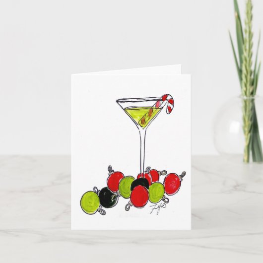 Candy Cane Martini Karte (Vorderseite)