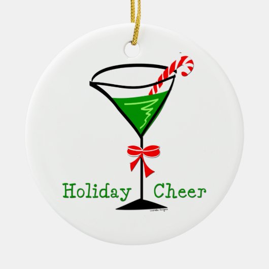 Candy Cane Martini Keramikornament (Vorne)