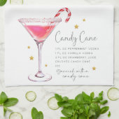 Candy Cane Martini Rezept Wasserfarbe Geschirrtuch (Gefaltet)