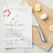 Candy Cane Martini Rezept Wasserfarbe Geschirrtuch (Viertel Falte)
