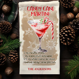 Candy Cane Martini Weihnachtscocktail Rezept Geschirrtuch