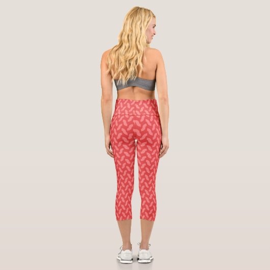 Candy Cane Medium Capri Leggings (Rückseite)
