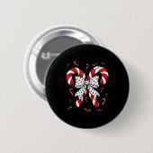 Candy Cane Merry And Bright Red And White Candy Co Button (Vorne & Hinten)
