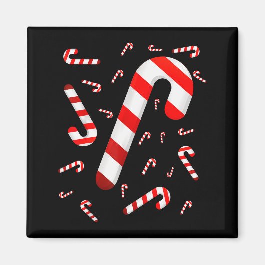 Candy Cane Merry And Bright Red And White Candy Co Magnet (Vorne)