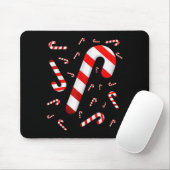 Candy Cane Merry And Bright Red And White Candy Co Mousepad (Mit Mouse)