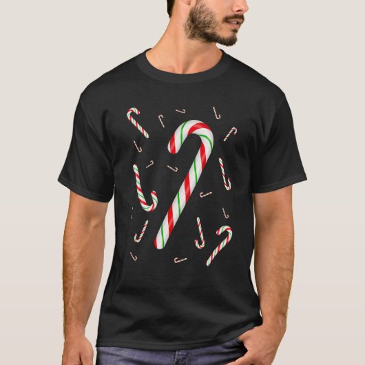 Candy Cane Merry and Bright Red and White Candy Co T-Shirt (Vorderseite)