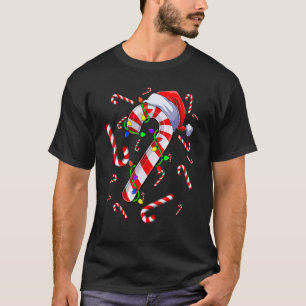 Candy Cane Merry and Bright Red and White Candy Co T-Shirt