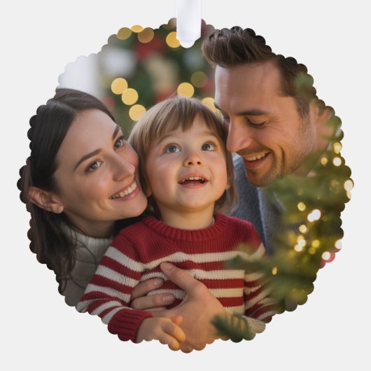 Candy Cane Merry & Bright Retro Weihnachts-Foto Ornament Karte (Rückseite)