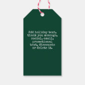 Candy Cane Merry Christmas Custom Text Dark Green Geschenkanhänger (Rückseite)