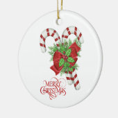 Candy Cane Merry Christmas Keramik Ornament (Links)