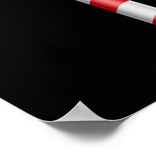 Candy Cane Merry Christmas Lights Cute Santa Hat P Poster (Ecke)