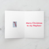 Candy Cane-Merry Christmas Nephew Feiertagskarte (Innenseite)