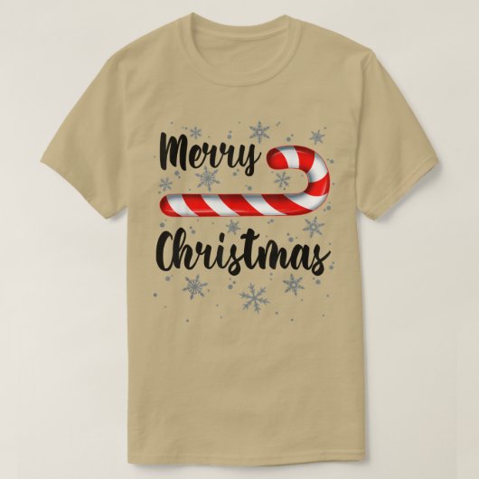 Candy Cane Merry Christmas Red und White Candy Sno T-Shirt (Design vorne)