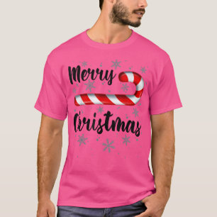 Candy Cane Merry Christmas Red und White Candy Sno T-Shirt