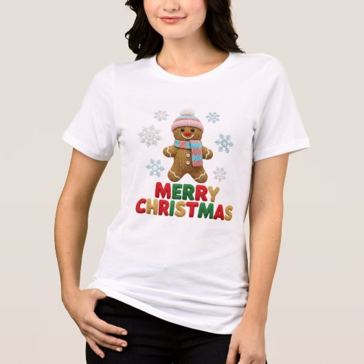 Candy Cane Merry Christmas T-Shirt | Sweet T-Shirt Tri-Blend Shirt (Vorderseite)